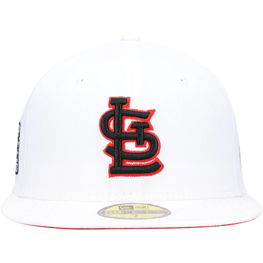 New Era White St. Louis Cardinals 2006 World Series Patch Red Undervisor 59FIFTY Fitted Hat