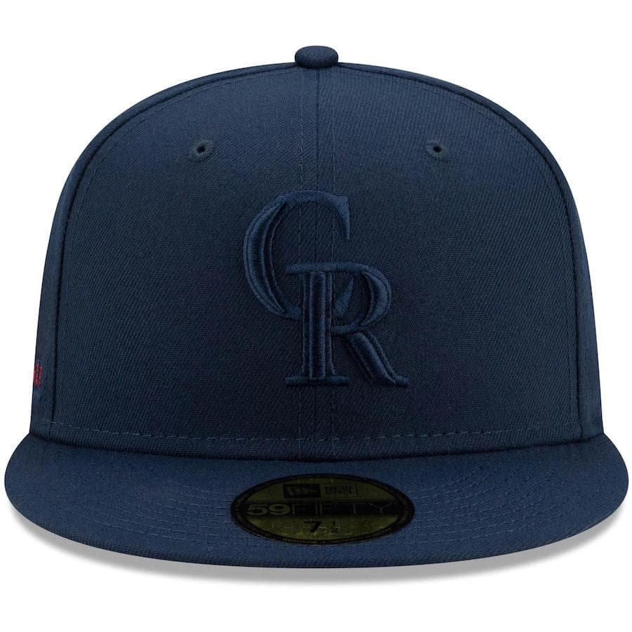 New Era Colorado Rockies Navy Cooperstown Collection Oceanside Red Under Visor 59FIFTY Fitted Hat
