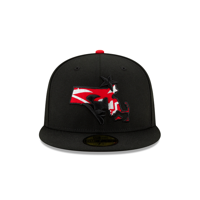 New Era New England Patriots State Logo Reflect Red Bottom Fitted Hat