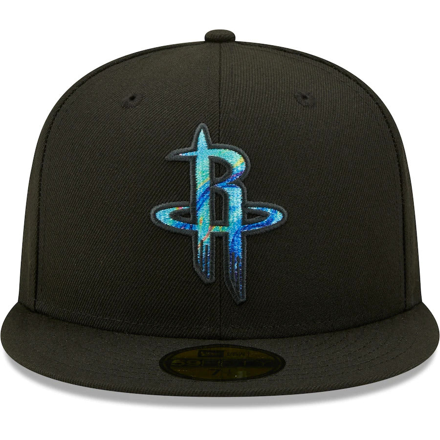 New Era Houston Rockets Black Oil Dye 59FIFTY Fitted Hat