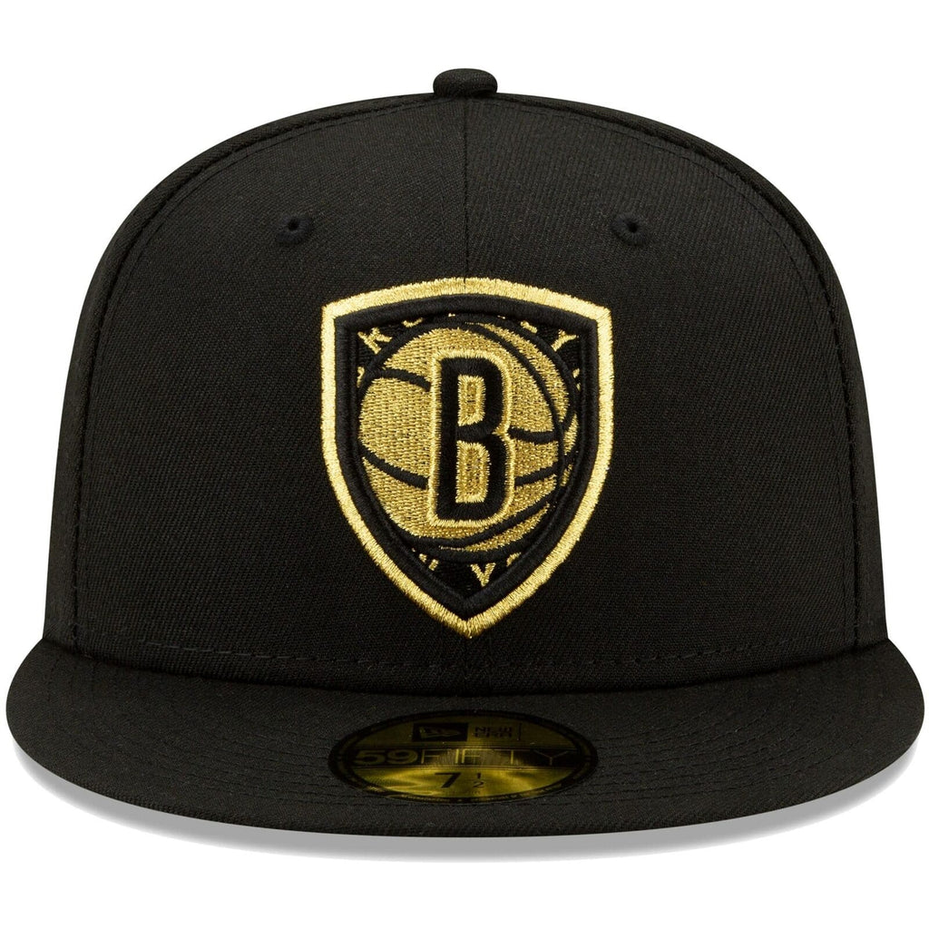 New Era Brooklyn Nets Black Shield 59Fifty Fitted Hat