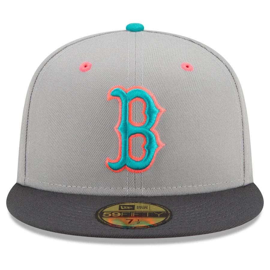 New Era Grey Boston Red Sox Hot Pink Undervisor 59FIFTY Fitted Hat