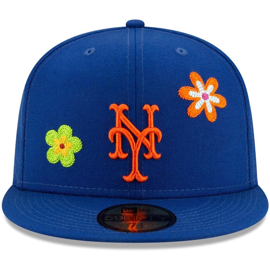 New Era New York Mets Chain Stitch Floral Blue 59FIFTY Fitted Hat