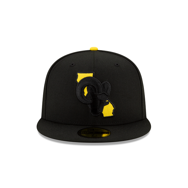 New Era Los Angeles Rams State Logo Reflect Yellow Bottom Fitted Hat
