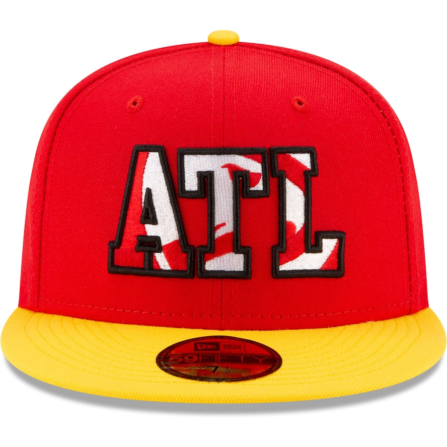 New Era Atlanta Hawks 2021 NBA Draft Red / Yellow 59FIFTY Fitted Hat