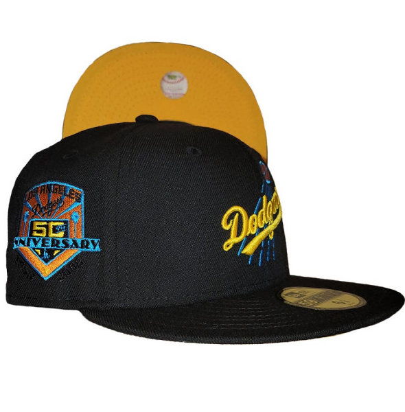 New Era Los Angeles Dodgers "Maui Wowie" Black/Yellow 50th Anniversary 59FIFTY Fitted Hat