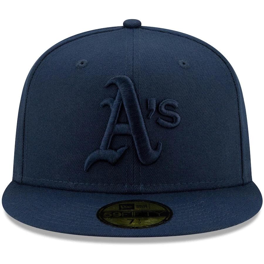 New Era Oakland Athletics Navy Cooperstown Collection Oceanside Red Under Visor 59FIFTY Fitted Hat