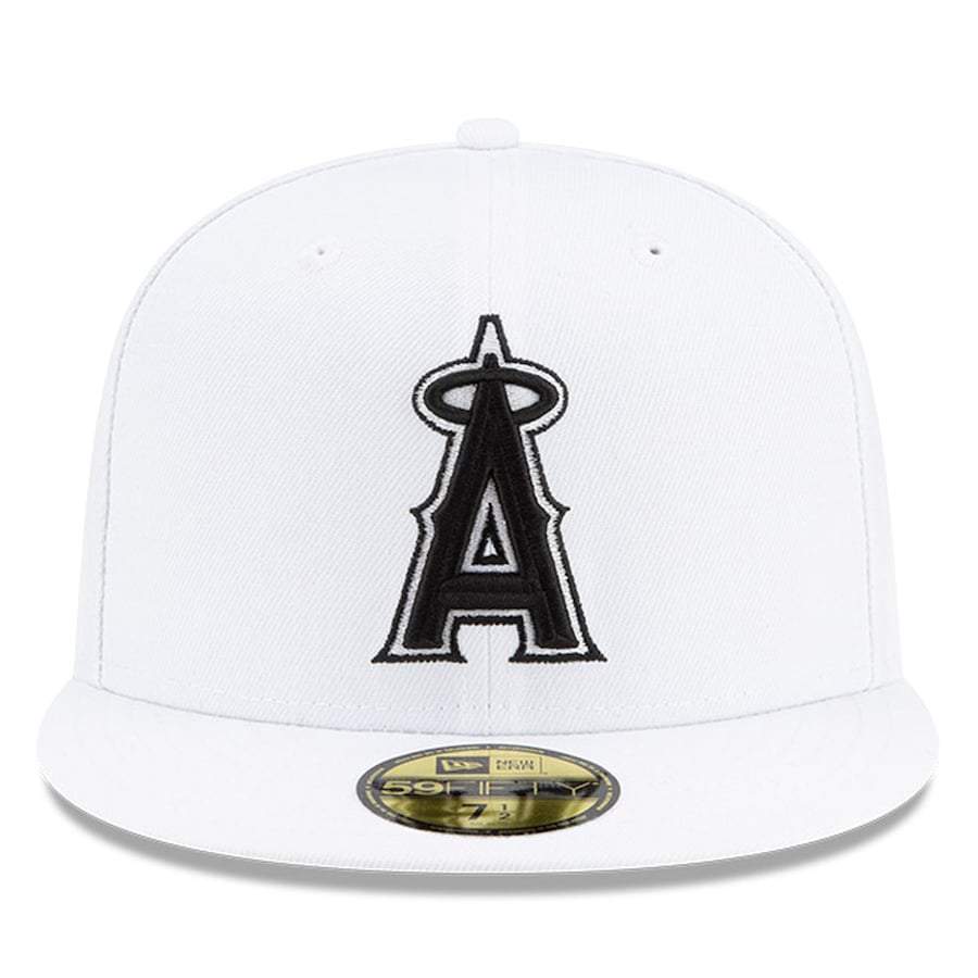 New Era White Los Angeles Angels Floral Undervisor 59FIFTY Fitted Hat