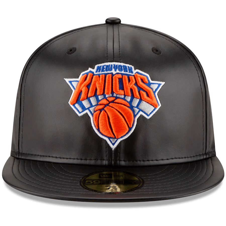 New Era New York Knicks Leather 59Fifty Fitted Hat