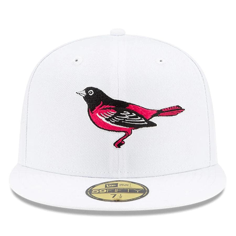 New Era White Baltimore Orioles Floral Undervisor 59FIFTY Fitted Hat