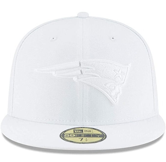 New Era New England Patriots White on White 59FIFTY Fitted Hat