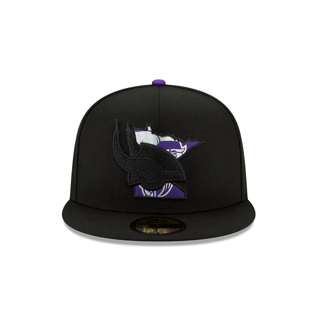 New Era Minnesota Vikings State Logo Reflect Purple Bottom Fitted Hat
