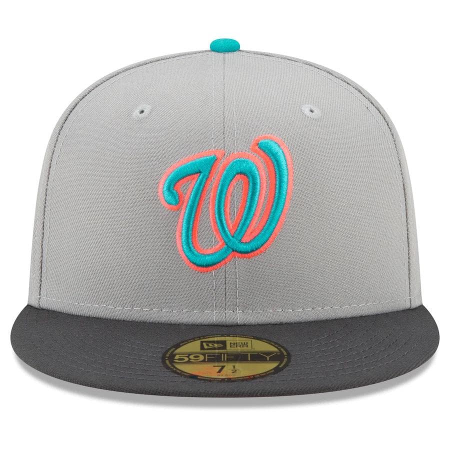 New Era Grey Washington Nationals Hot Pink Undervisor 59FIFTY Fitted Hat