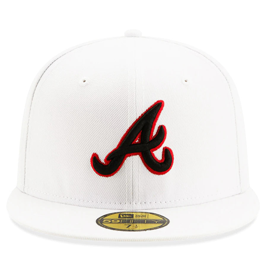 New Era White Atlanta Braves 2021 MLB All-Star Game Patch Red Undervisor 59FIFTY Fitted Hat