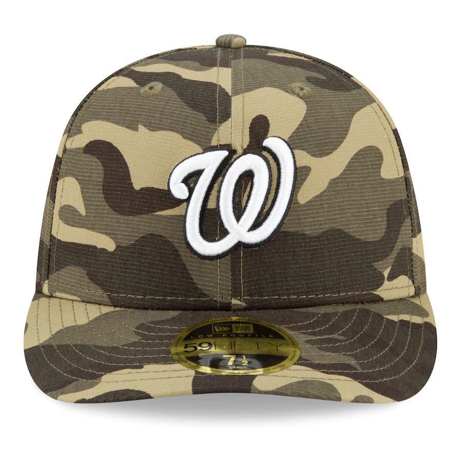New Era Washington Nationals 2021 Camo Armed Forces Day On-Field Low Profile 59FIFTY Fitted Hat