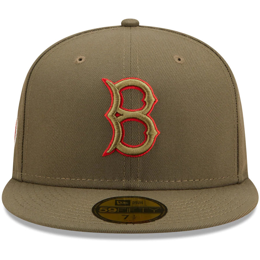 New Era Brooklyn Dodgers Olive 1949 MLB All-Star Game Scarlet Undervisor 59FIFTY Fitted Hat