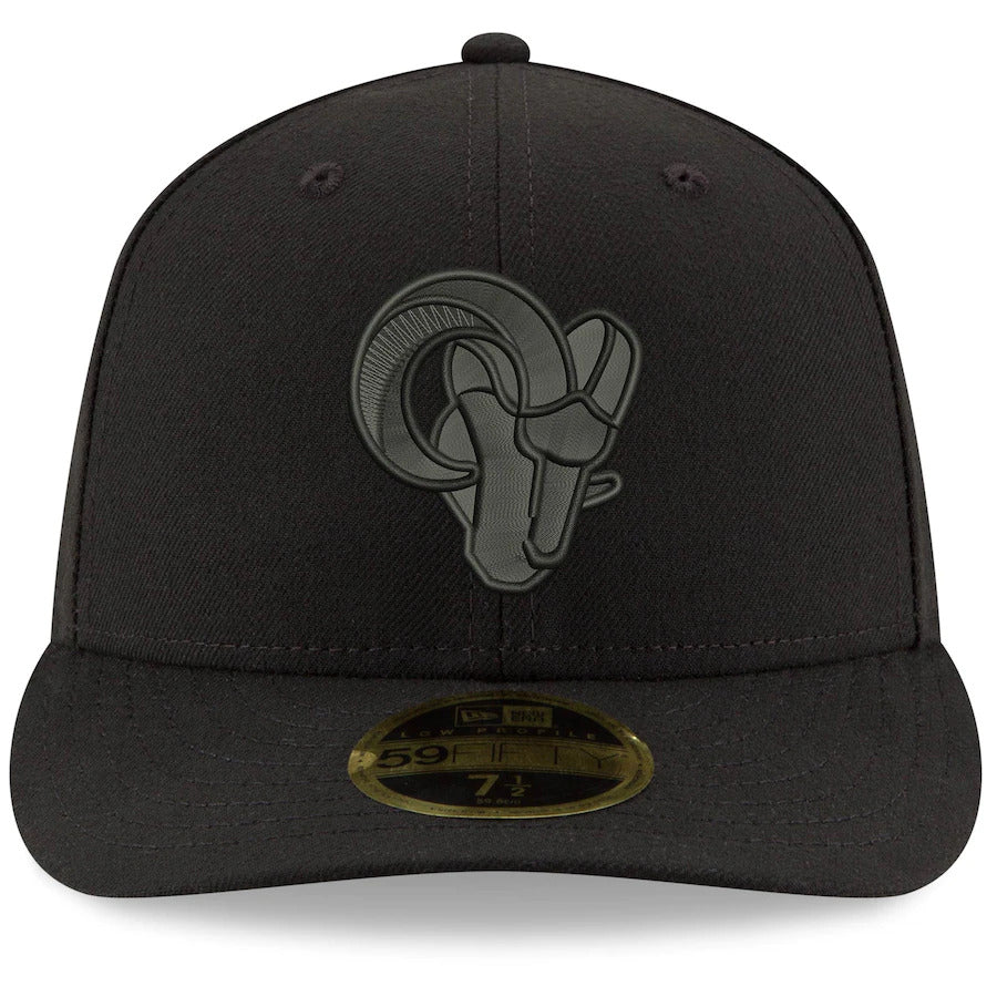 New Era Black Los Angeles Rams Alternate Logo Low Profile 59FIFTY Fitted Hat