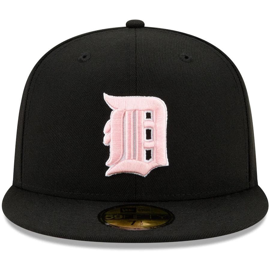 New Era Detroit Tigers Black 1935 World Series Champions Pink Undervisor 59FIFTY Fitted Hat