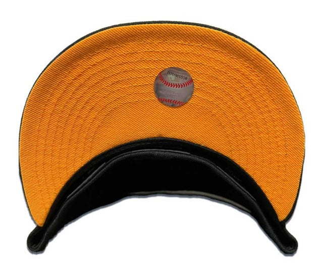 New Era Boston Red Sox Black/Orange Logo Script 59FIFTY Fitted Hat