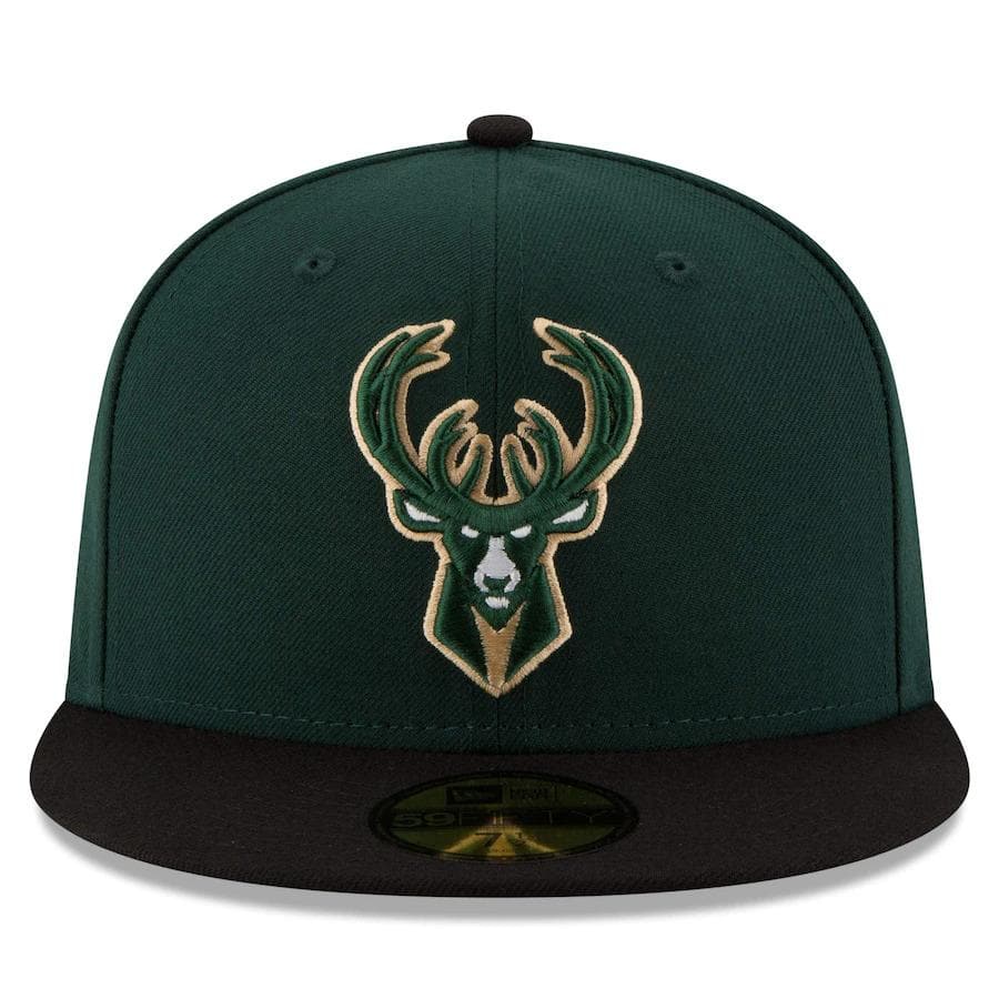 New Era Milwaukee Bucks 2Tone Green/Black 59FIFTY Fitted Hat