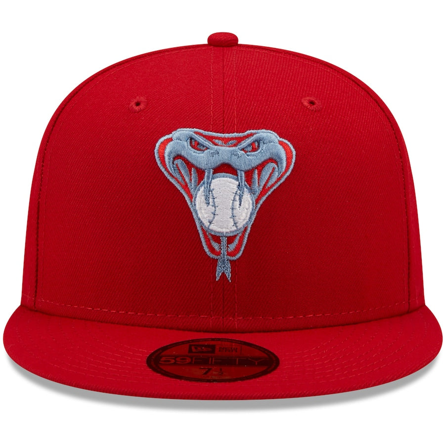 New Era Arizona Diamondbacks Scarlet Red 1998 Inaugural Season Blue Undervisor Team 59FIFTY Fitted Hat