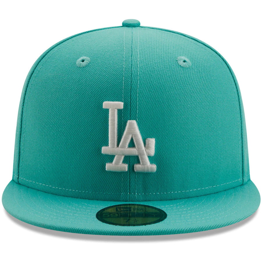 New Era Los Angeles Dodgers Mint 100th Anniversary Peach Undervisor 59FIFTY Fitted Hat