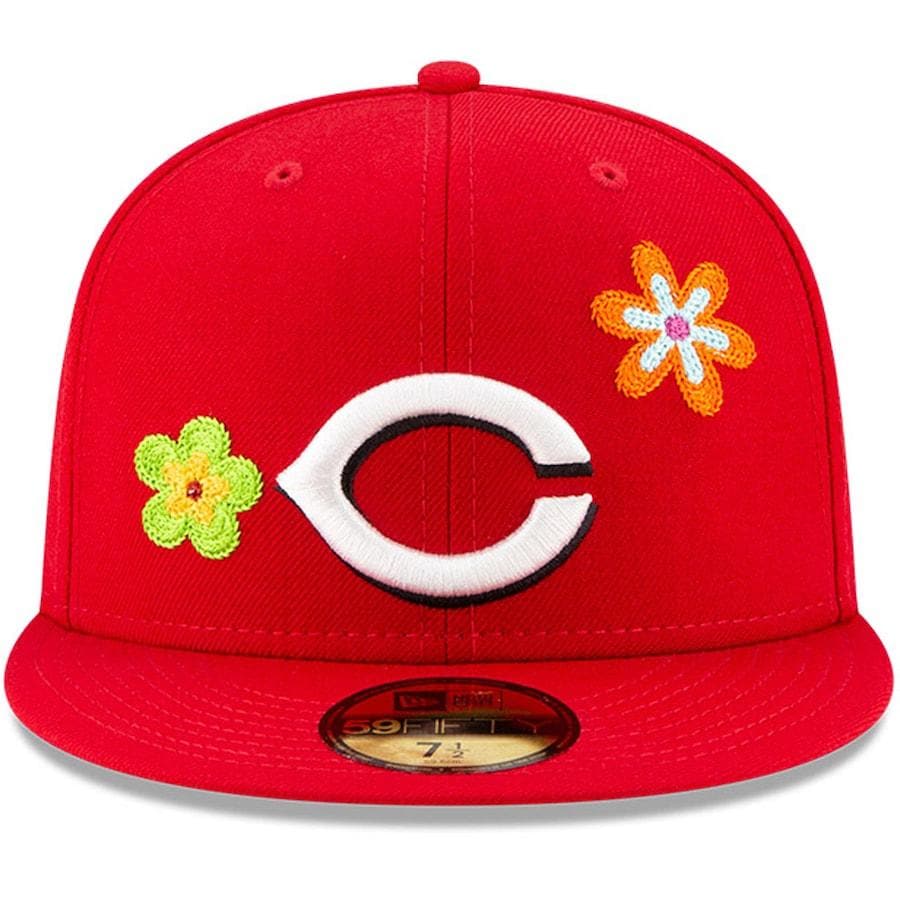 New Era Cincinnati Reds Chain Stitch Floral Red 59FIFTY Fitted Hat