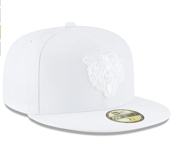 New Era Chicago Bears White on White 59FIFTY Fitted Hat