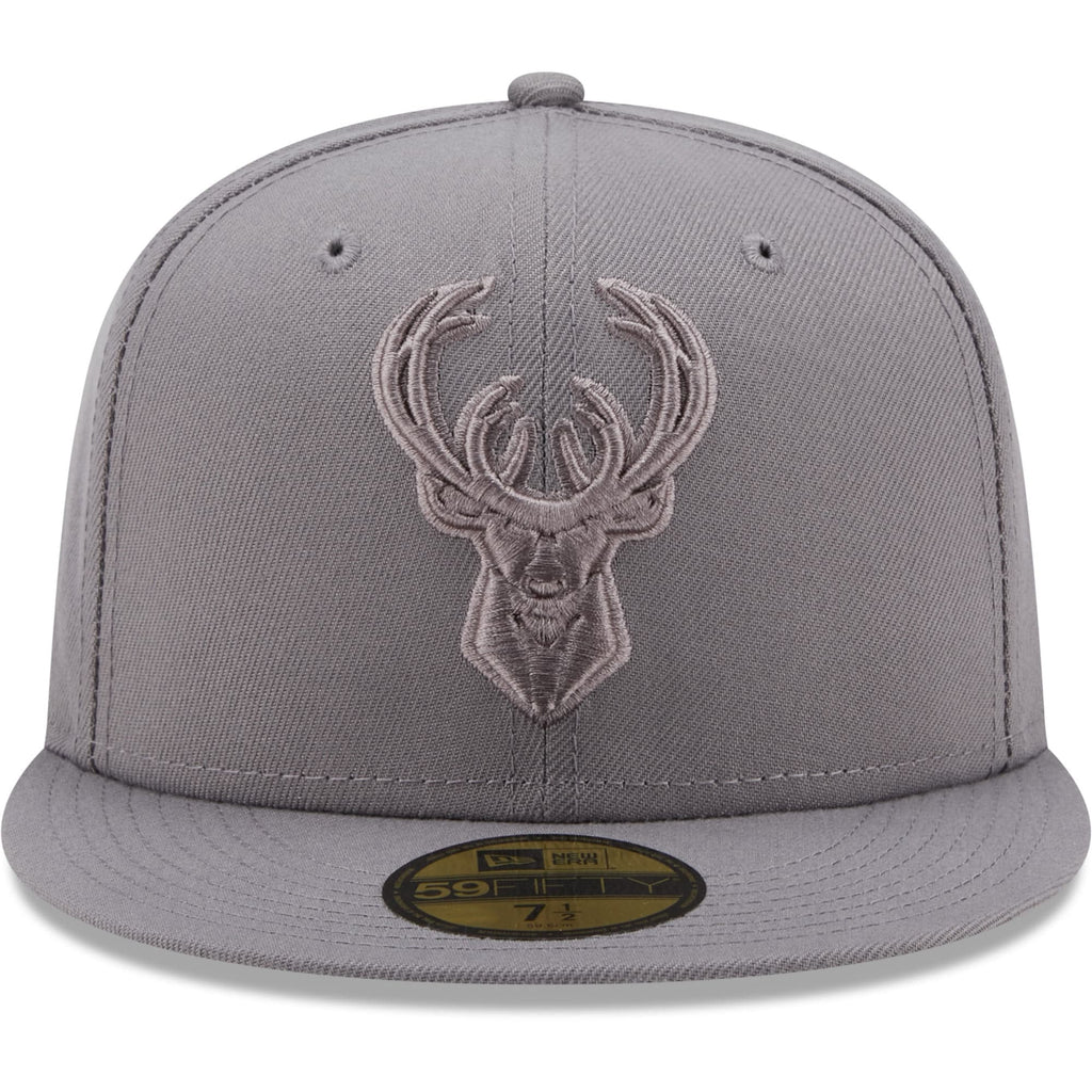 New Era Milwaukee Bucks Grey 59FIFTY Fitted Hat