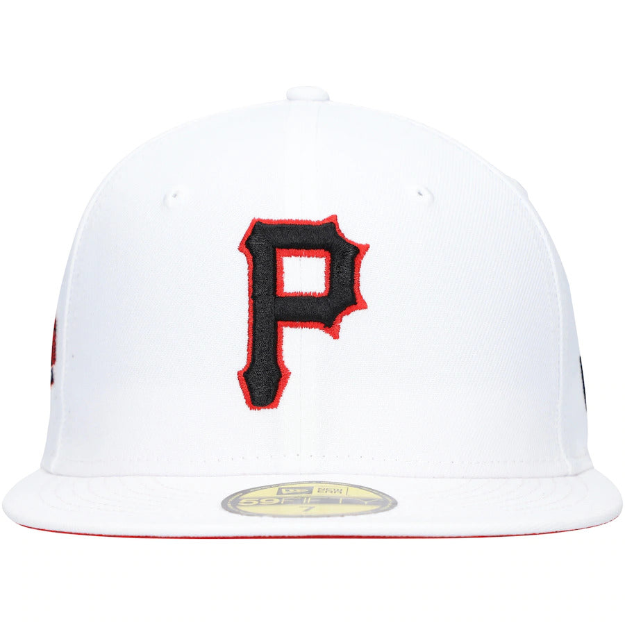 New Era White Pittsburgh Pirates 1971 World Series Patch Red Undervisor 59FIFTY Fitted Hat