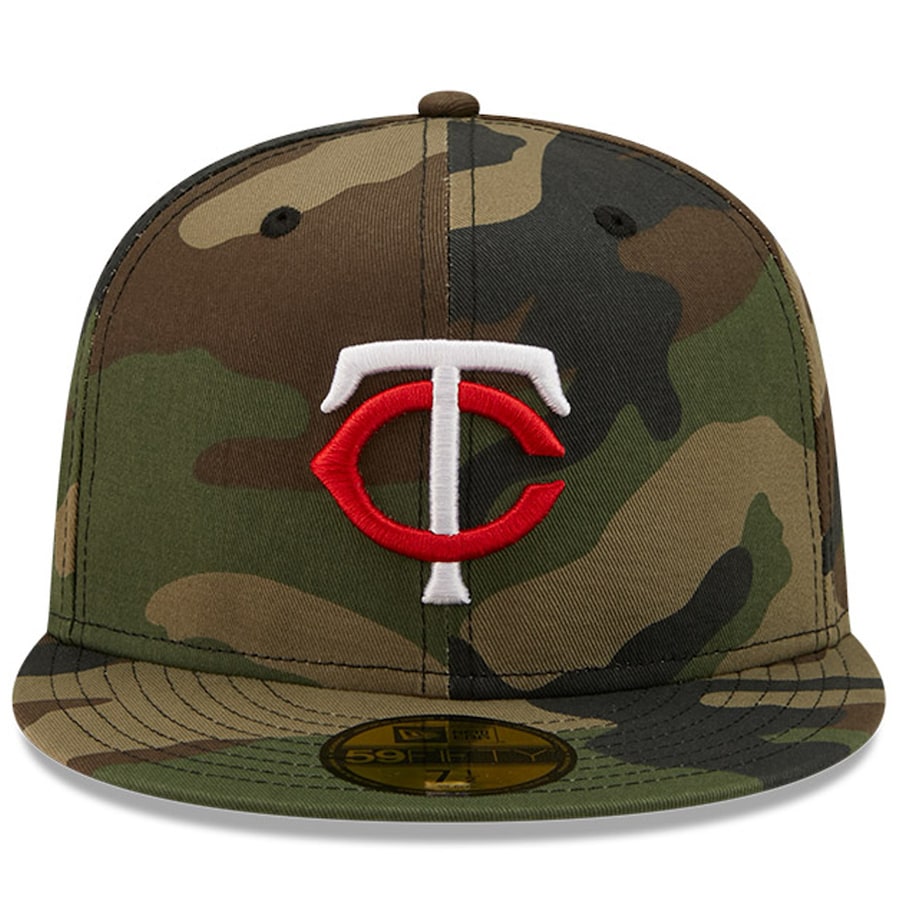 New Era Camo Minnesota Twins 2014 MLB All-Star Game Patch Woodland Undervisor 59FIFTY Fitted Hat