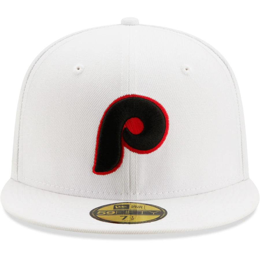 New Era White Philadelphia Phillies 1980 World Series Patch Red Undervisor 59FIFTY Fitted Hat