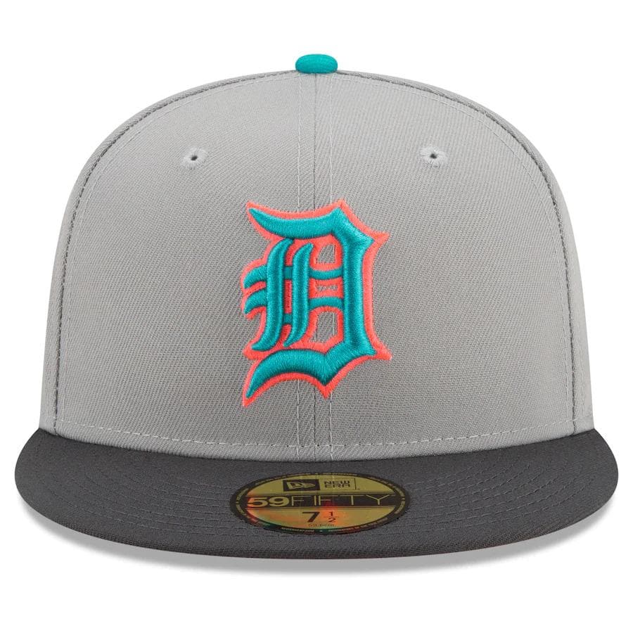 New Era Grey Detroit Tigers Hot Pink Undervisor 59FIFTY Fitted Hat