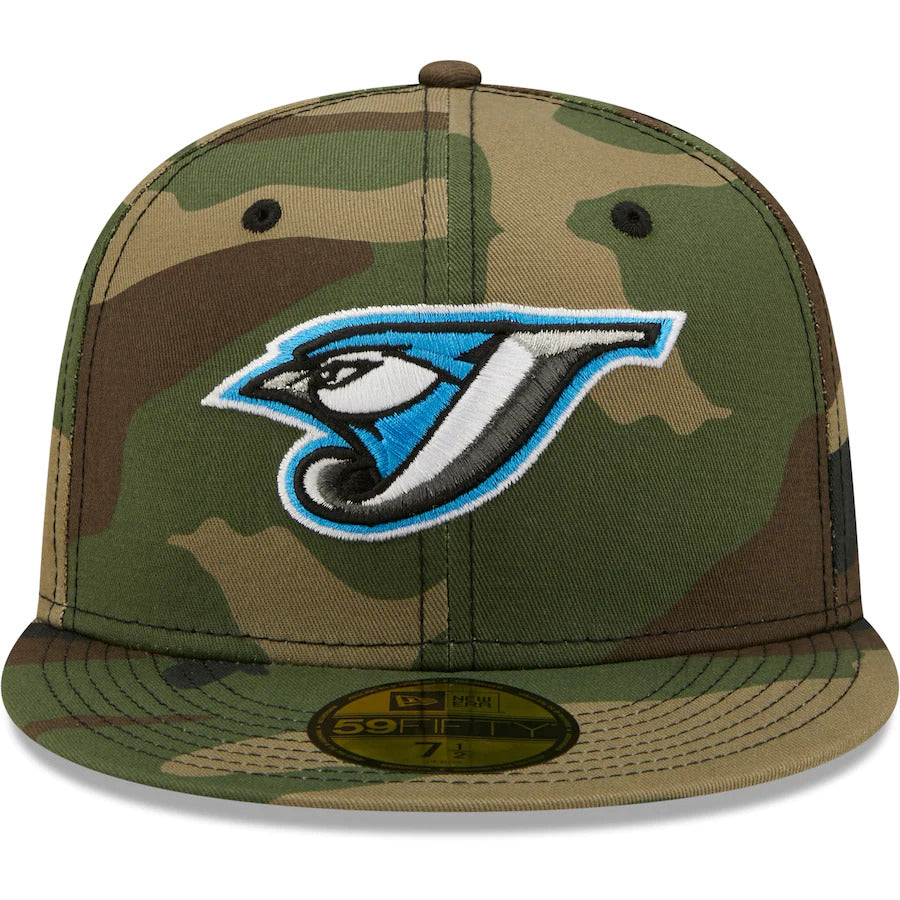 New Era Camo Toronto Blue Jays 30th Season Patch Woodland Undervisor 59FIFTY Fitted Hat