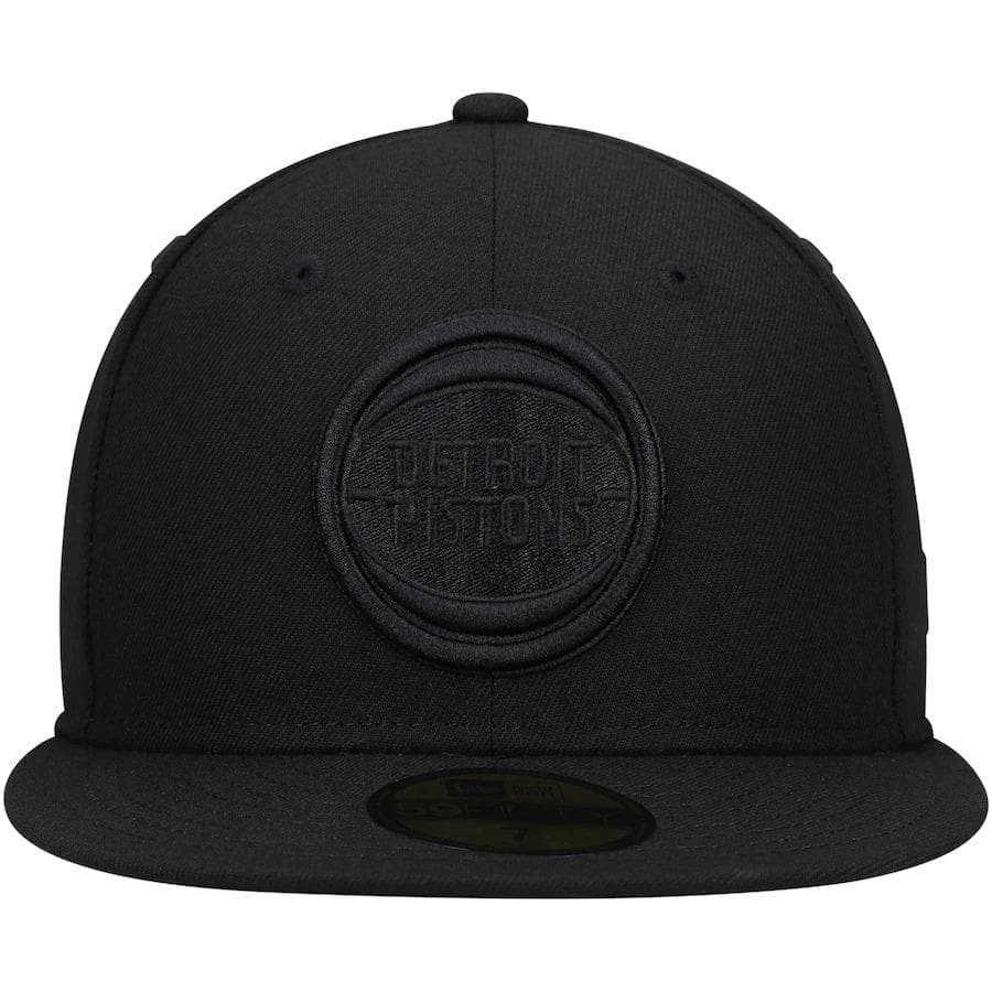 New Era Detroit Pistons Black on Black 59Fifty Fitted Hat