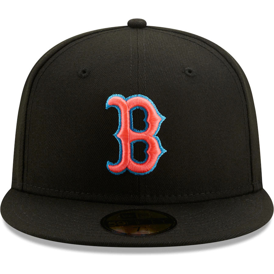 New Era Boston Red Sox Black Glow Undervisor 59FIFTY Fitted Hat