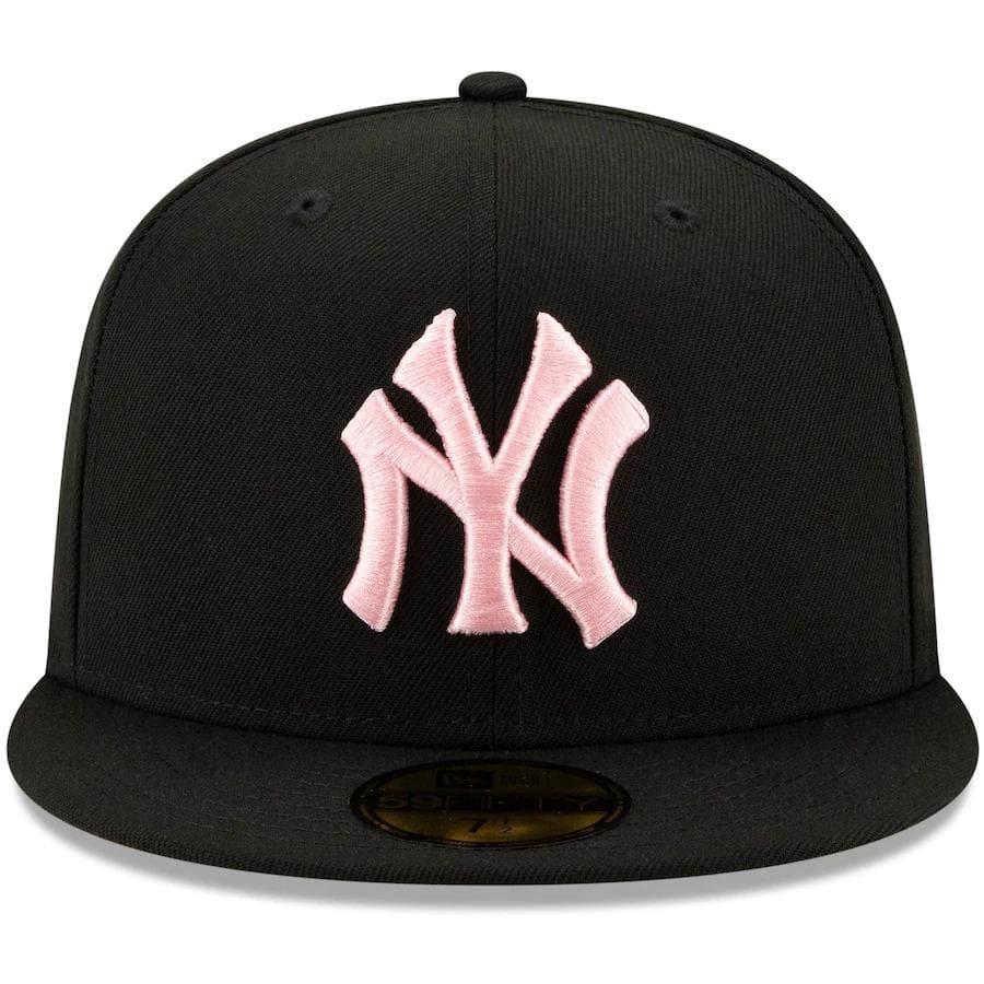New Era New York Yankees Black 1952 World Series Champions Pink Undervisor 59FIFTY Fitted Hat