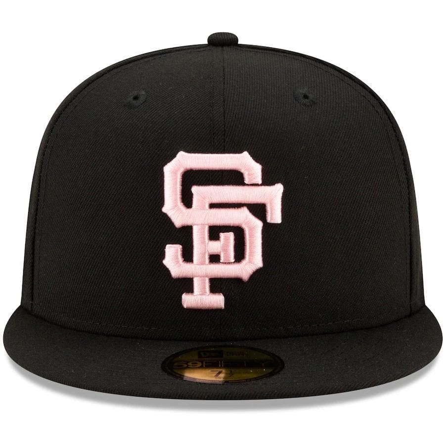 New Era San Francisco Giants Black 1961 MLB All-Star Game Patch Pink Undervisor 59FIFTY Fitted Hat