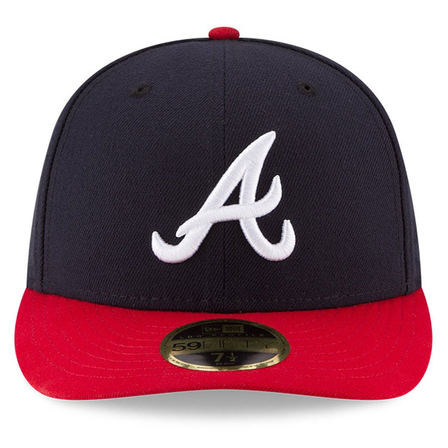 New Era Atlanta Braves Authentic Navy Blue & Red Low Profile 59FIFTY Fitted Hat