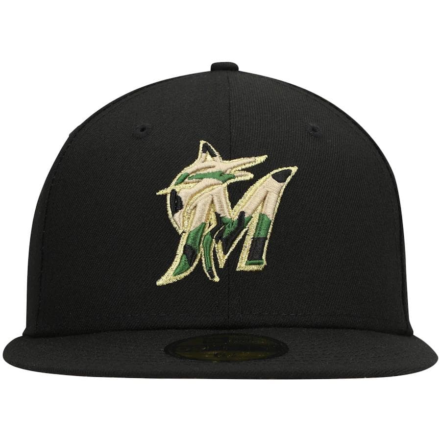 New Era Miami Marlins Pop Camo Undervisor Black 59FIFTY Fitted Hat