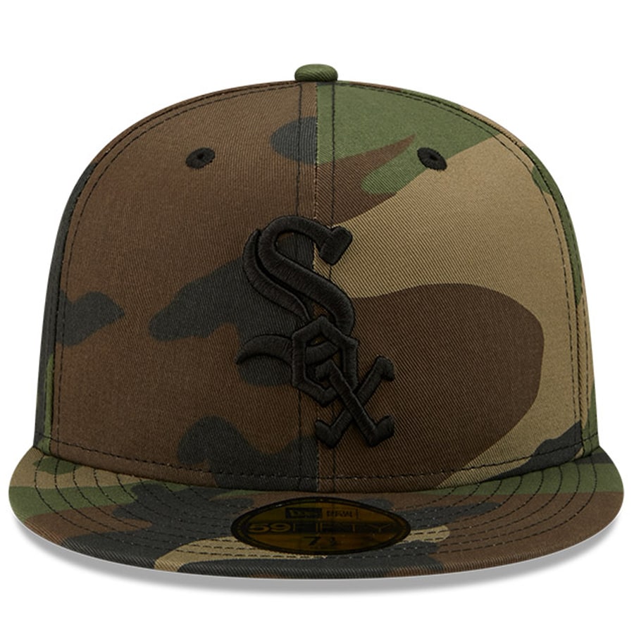New Era Camo Chicago White Sox 95th Anniversary Patch Woodland Undervisor 59FIFTY Fitted Hat