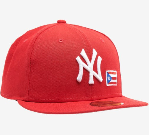 New Era New York Yankees Red Puerto Rico Flag 59FIFTY Fitted Hat