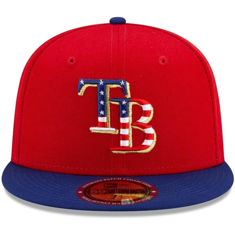 Tampa Bay Rays Red Americana Patch 59FIFTY Fitted Hat