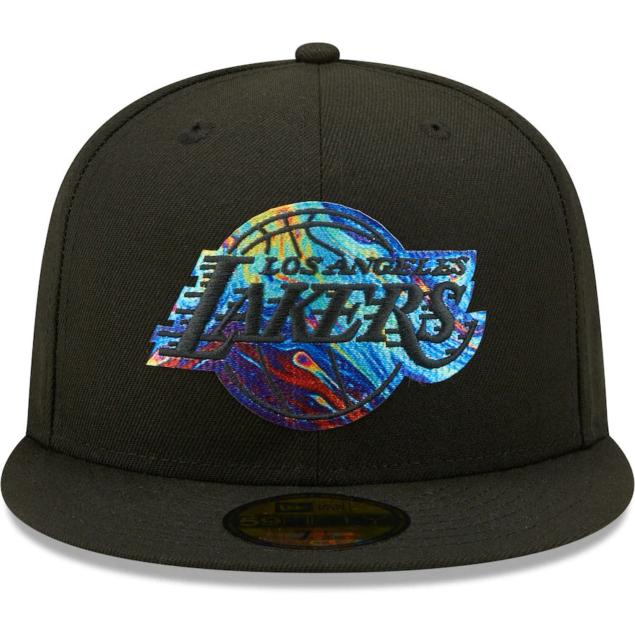 New Era Los Angeles Lakers Black Oil Dye 59FIFTY Fitted Hat