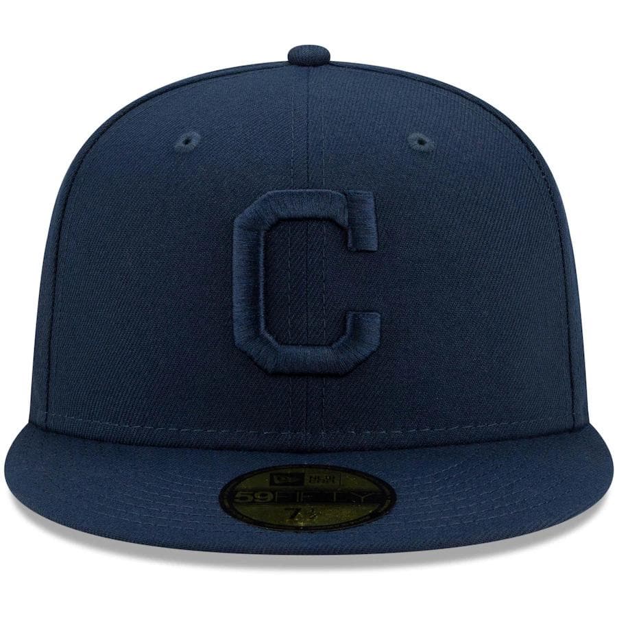 New Era Cleveland Indians Navy Cooperstown Collection Oceanside Red Under Visor 59FIFTY Fitted Hat