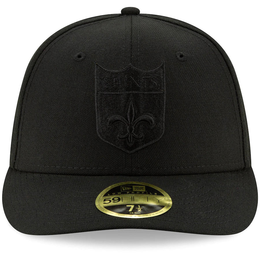 New Orleans Saints New Era Black Throwback Logo Low Profile 59FIFTY Fitted Hat