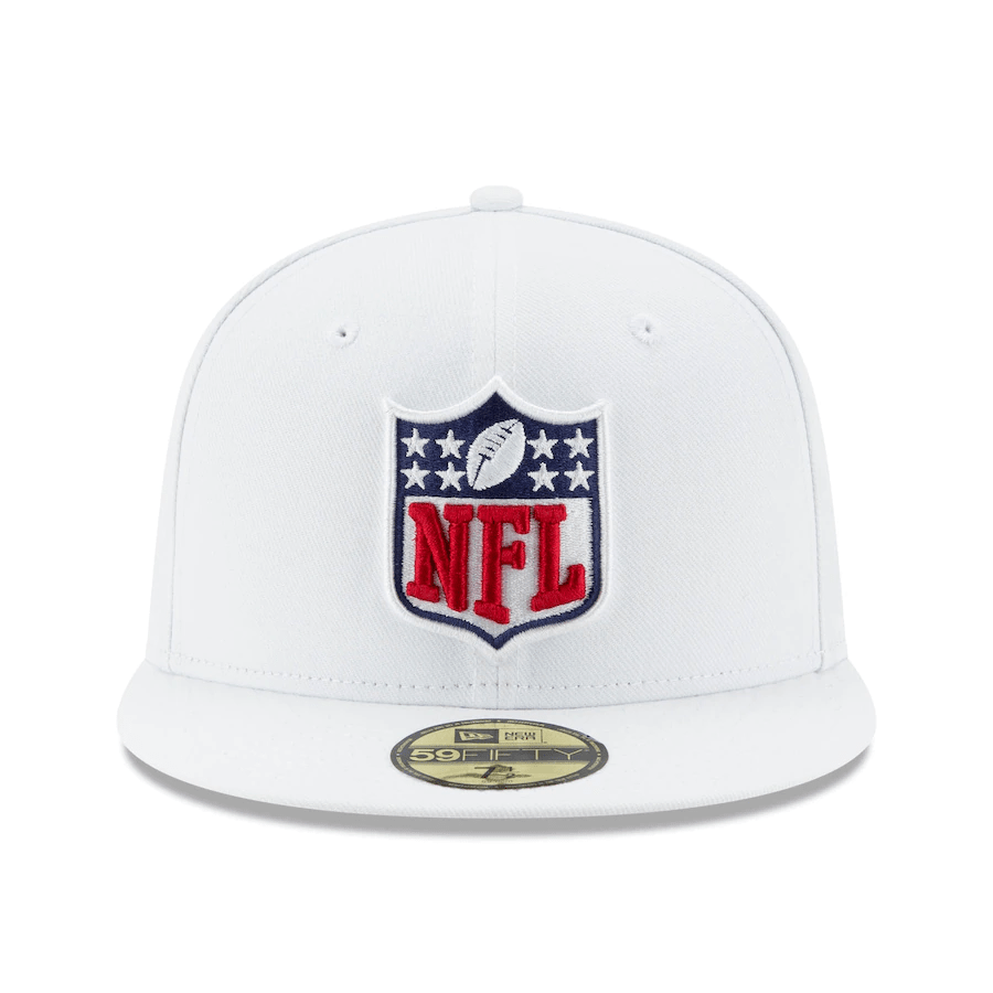 New Era White NFL Shield 59Fifty Fitted Hat
