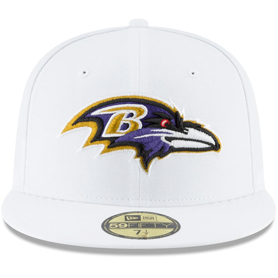 New Era Baltimore Ravens White Omaha 59Fifty Fitted Hat