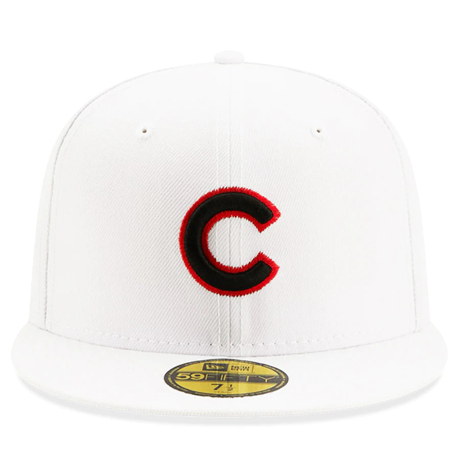 New Era White Chicago Cubs 2016 World Series Patch Red Undervisor 59FIFTY Fitted Hat