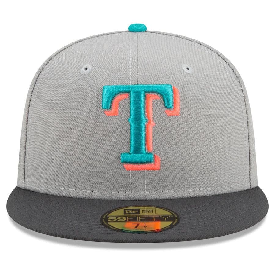 New Era Grey Texas Rangers Hot Pink Undervisor 59FIFTY Fitted Hat